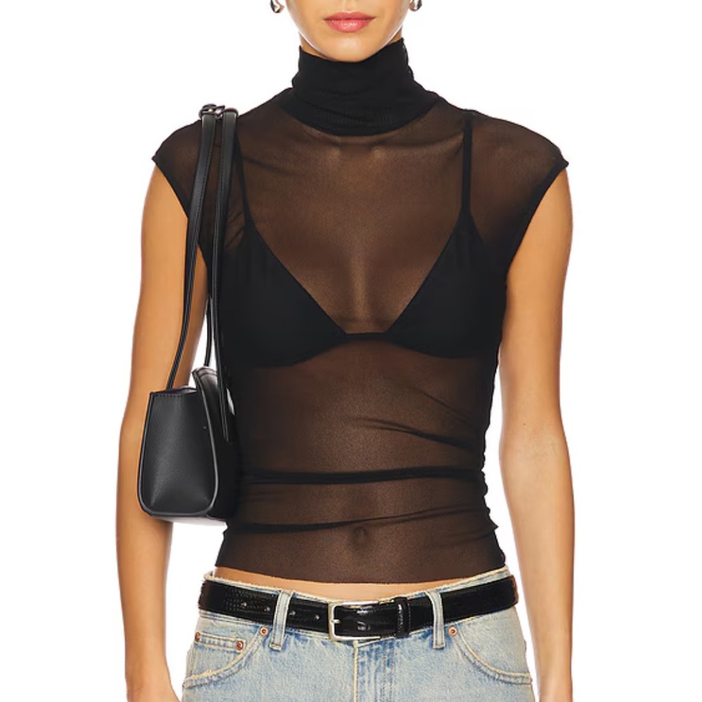 NWOT Only Hearts Sheer Turtleneck Shell Top